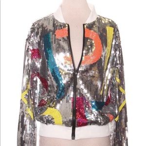 Silver Sequin “Spirit” Bomber Jacket - BRAND NEW